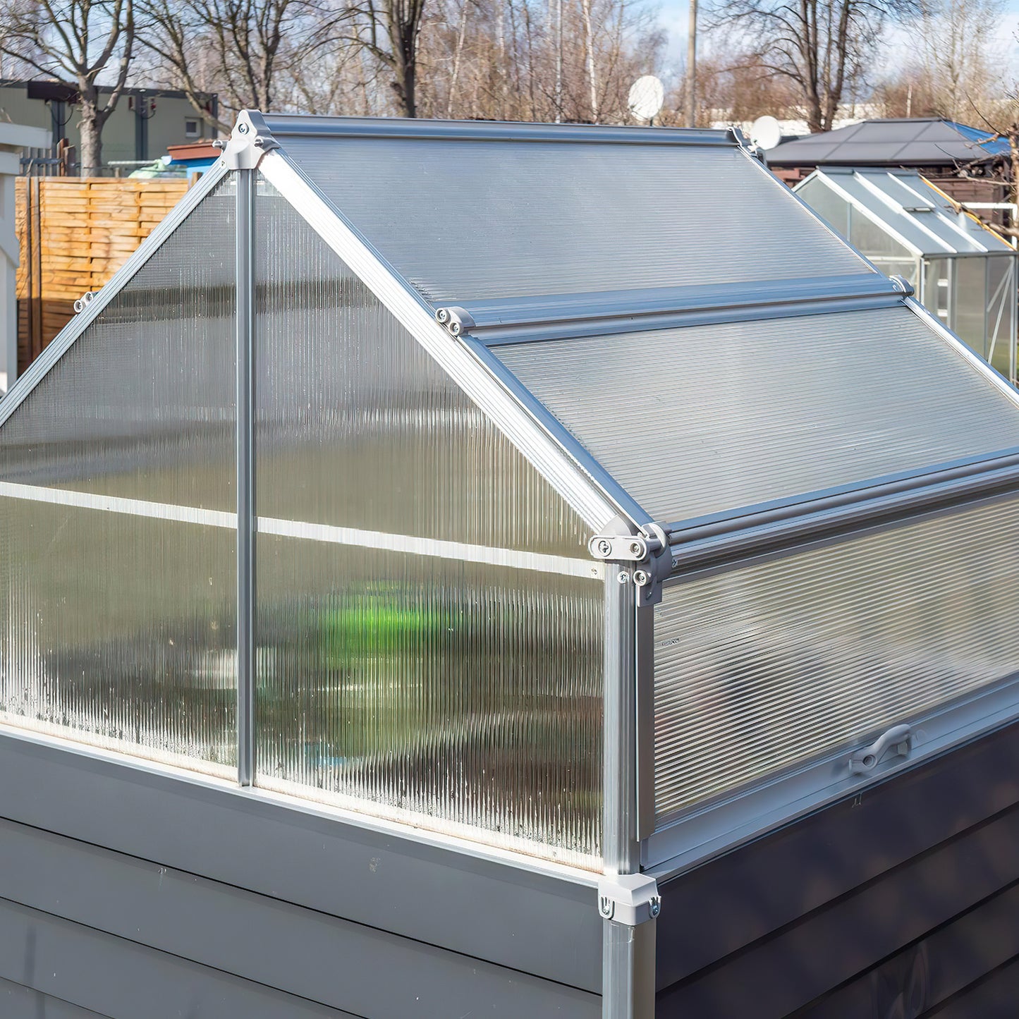Hengda Polycarbonat Hohlkammerstegplatten, 60,5x121 cm Gewächshausplatten mit 50 x W-Clips und 50 x Z-Clips