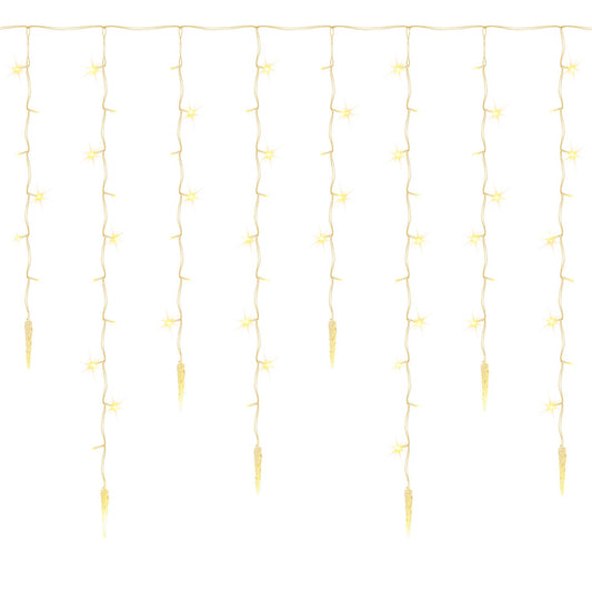 Hengda LED Eiszapfen Lichterkette Außen mit Fernbedienung | 8 Modi & Timer Weihnachtslichterkette IP44 | LED Lichterkette für Garten, Balkon & Hausfassade