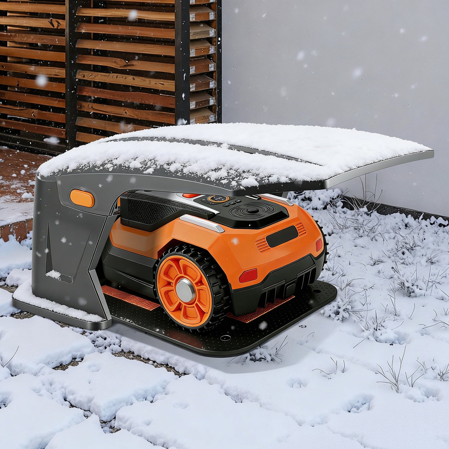 Hengda Mähroboter Garage mit Klappdach, wetterfest Schutzüberdachung für Rasenroboter