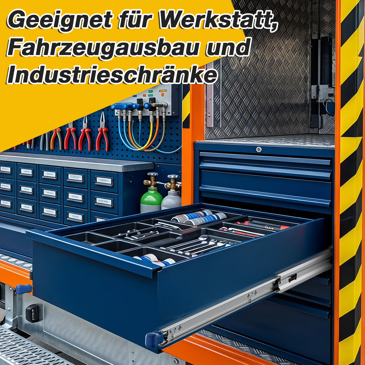 Hengda Schwerlast Schubladenschienen, 53mm Breite Schwerlastauszug Verriegelbar