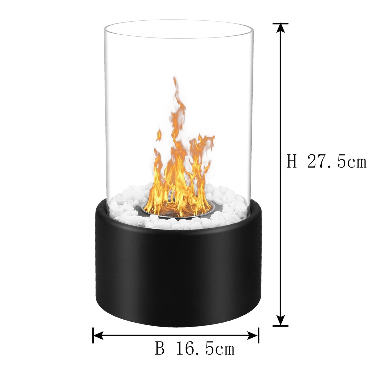 Hengda Tischkamin Tischfeuer Innen und AuĂen Dekofeuer Deko Kaminfeuer Bio Ethanol Rund