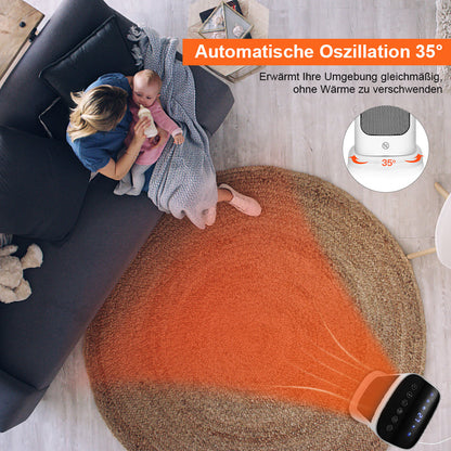 Hengda Heizlüfter Thermostat Heizgerät Heater Schlafzimmer 2000W Heizung Keramik Timer