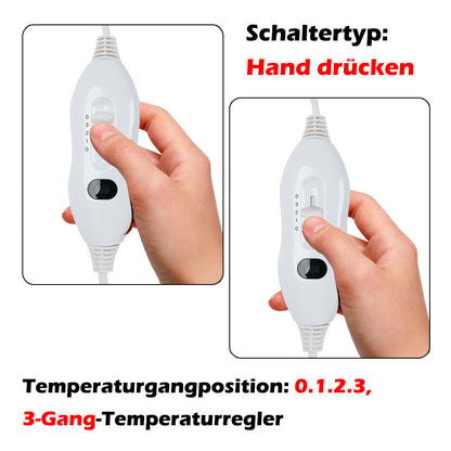 Hengda Wärmeunterbett 3 Temperaturstufen Heizdecke Abschaltautomatik 150 x 80 cm Matratzen Matratzenheizung