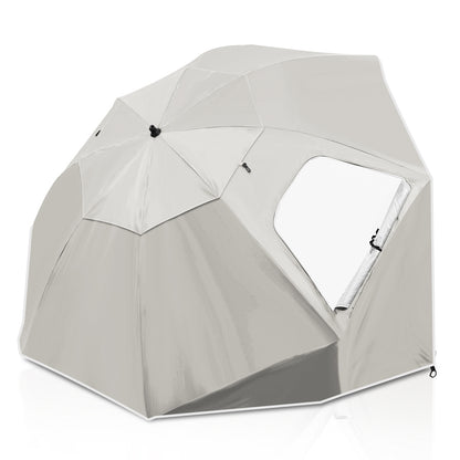 Hengda 2-in-1 Alu Strandschirm, Strandmuschel & Sonnenschirm Ø210×220 cm UV50+, mit Windschutz, faltbar & leicht