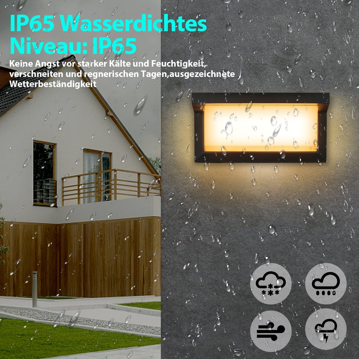 Hengda LED Wandleuchte 18W LED Wandlampe Sensor Wandleuchte IP65 Außenleuchte mit Bewegungsmelder