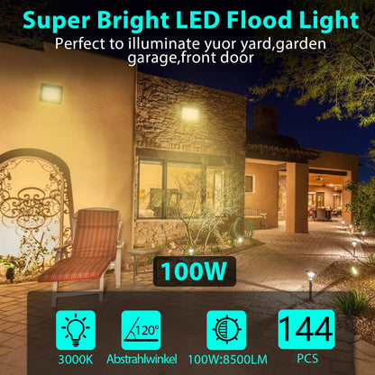 Hengda LED Strahler Außen, LED Fluter 10W-100W, LED Scheinwerfer Kaltweiß/Warmweiß, Aussenstrahler IP66 Wasserdicht (Kein Stecker)
