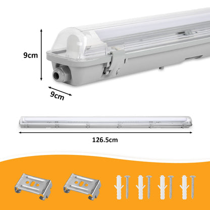 Hengda LED Feuchtraumleuchte 18W/24W, Wannenleuchte 4000K Neutralweiß, T8 LED Röhre, Feuchtraumlampe IP65 Wasserfest Röhrenlampe, Werkstattlampe