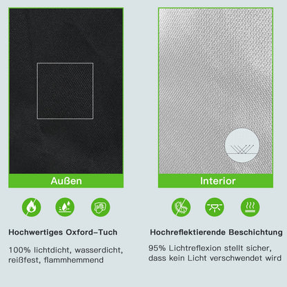 Hengda Growbox Pflanzenzelt Gewächszelt Indoor Darkroom Gewächshaus Growzelt Drahtloch