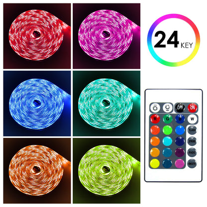 LED Strip 5m 10m RGB LED Streifen Fernbedienung Farben Dimmbar LED Band für Zuhause Schlafzimmer Küche Decke
