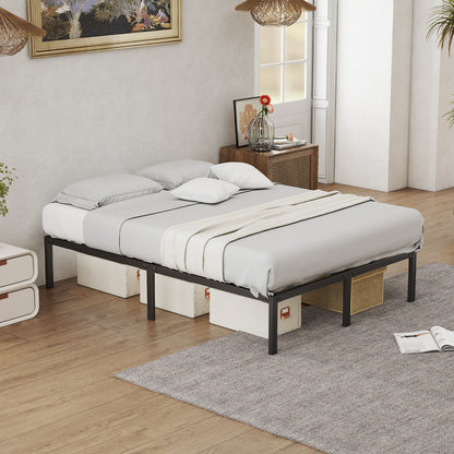 Hengda Doppelbett 140 x 200 cm, Bettgestell Bettrahmen 300 kg Statische Tragkraft