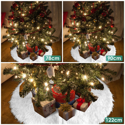 Hengda Weihnachtsbaumdecke Plüsch 78/90/122cm Weihnachtsbaumteppich Christbaumdecke
