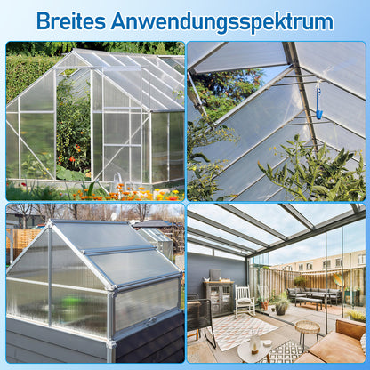 Hengda Polycarbonat Hohlkammerstegplatten, 60,5x121 cm Gewächshausplatten mit 50 x W-Clips und 50 x Z-Clips