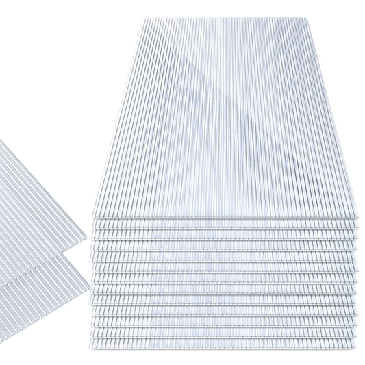 Hengda Polycarbonat Hohlkammerstegplatten, 60,5x121 cm Gewächshausplatten mit 50 x W-Clips und 50 x Z-Clips