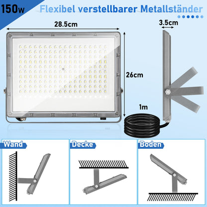 Hengda LED Strahler Außen 10–200W | LED Fluter 6000K Kaltweiß | IP65 Wasserdichter Außenstrahler mit 120° Abstrahlwinkel für Garten, Hof, Garage & Fassadenbeleuchtung (ohne Stecker)