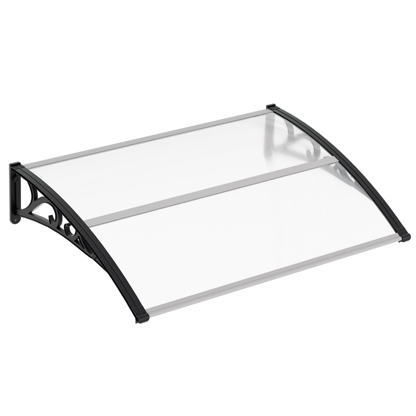 Hengda Vordach für Haustür, 5 mm Überdachung, Transparentes Pultbogenvordach, Polycarbonat Pultvordach, Türdach für draußen