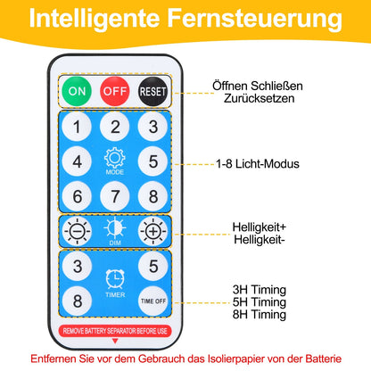 Hengda Solar Lichterkette mit Fernbedienung 30m-100m