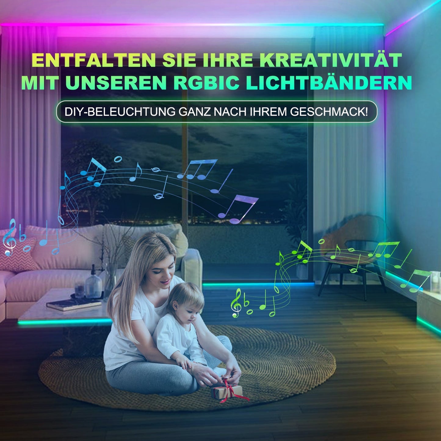 Hengda 2-10M Neon Led Streifen RGBIC LED Strip Flex Schlauch Wasserfest, Diffus, Dimmbar, App-Steuerung