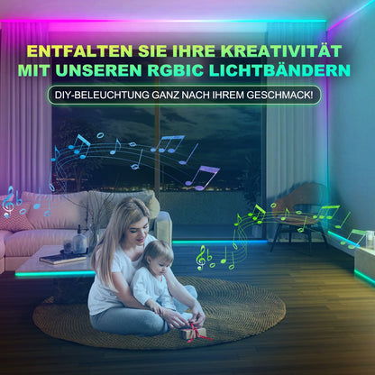 Hengda 2-10M Neon Led Streifen RGBIC LED Strip Flex Schlauch Wasserfest, Diffus, Dimmbar, App-Steuerung