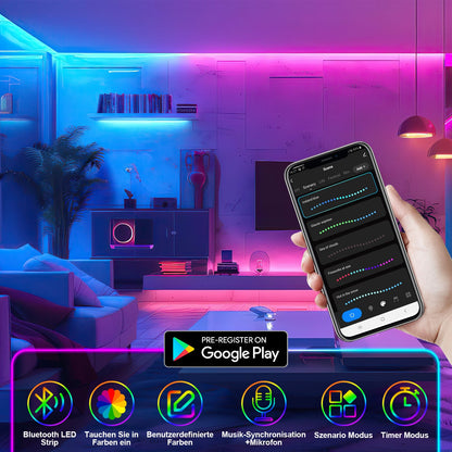 Hengda 2-10M Neon Led Streifen RGBIC LED Strip Flex Schlauch Wasserfest, Diffus, Dimmbar, App-Steuerung