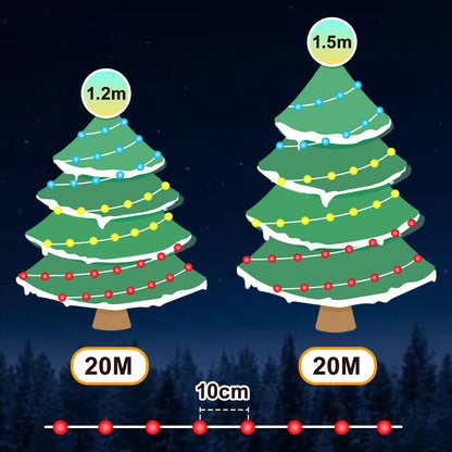 Hengda RGBIC LED Lichterkette Außen IP65 | Farbwechsel Weihnachtslichterkette Dimmbar | LED Lichterkette für Garten, Balkon, Party & Innenbereich