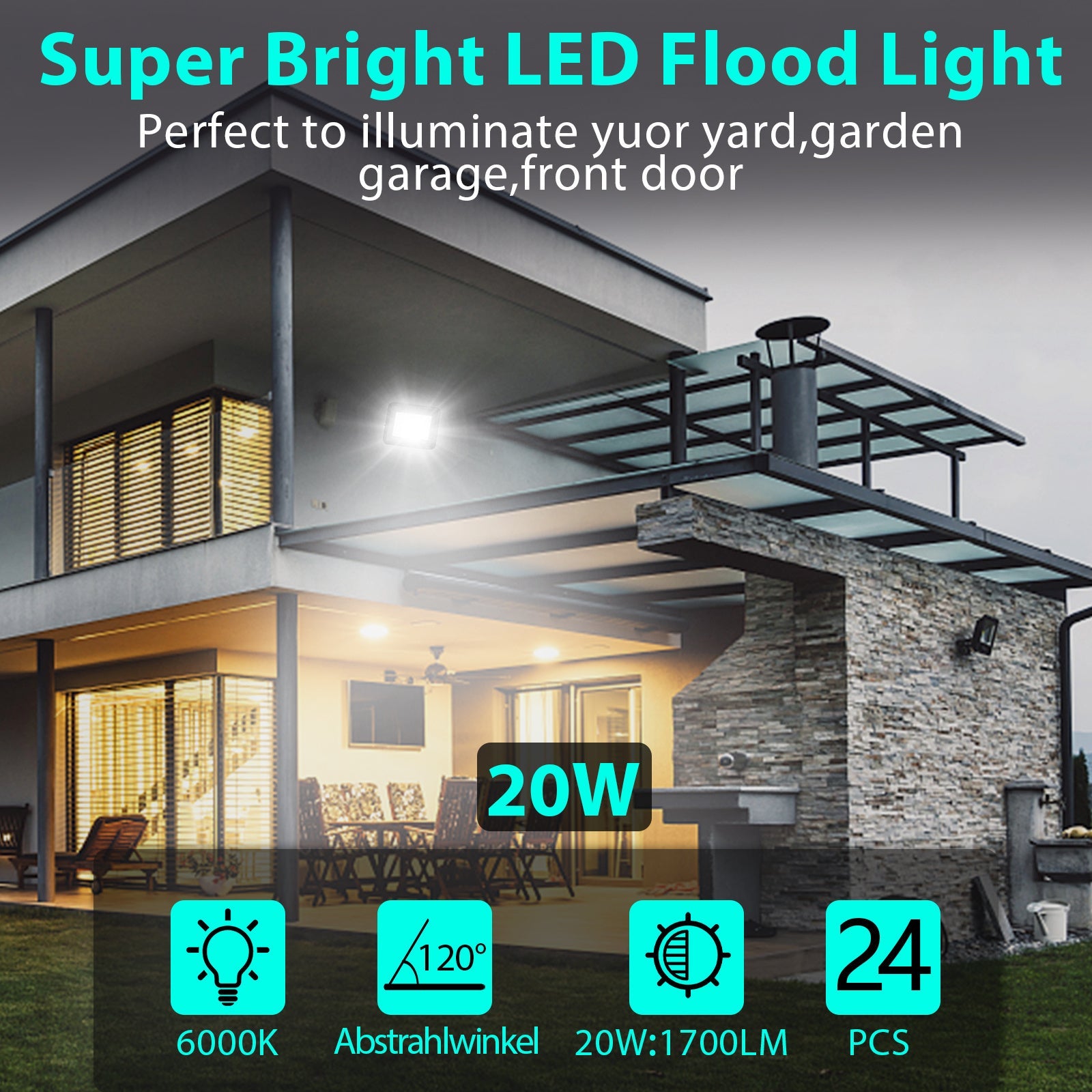 Hengda LED Strahler, 20/30/50/100W LED Fluter, Warmweiß/Kaltweiß Außenstrahler, IP66 Scheinwerfer (kein Stecker)