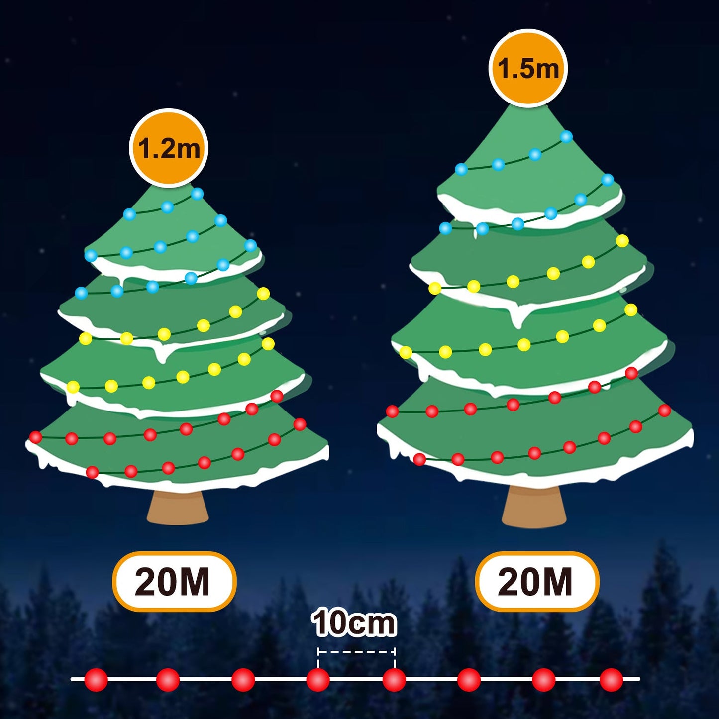 Hengda RGBIC LED Lichterkette Außen IP65 | Farbwechsel Weihnachtslichterkette Dimmbar | LED Lichterkette für Garten, Balkon, Party & Innenbereich