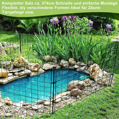 Teichzaun Gartenzaun Metall Steckzaun Set