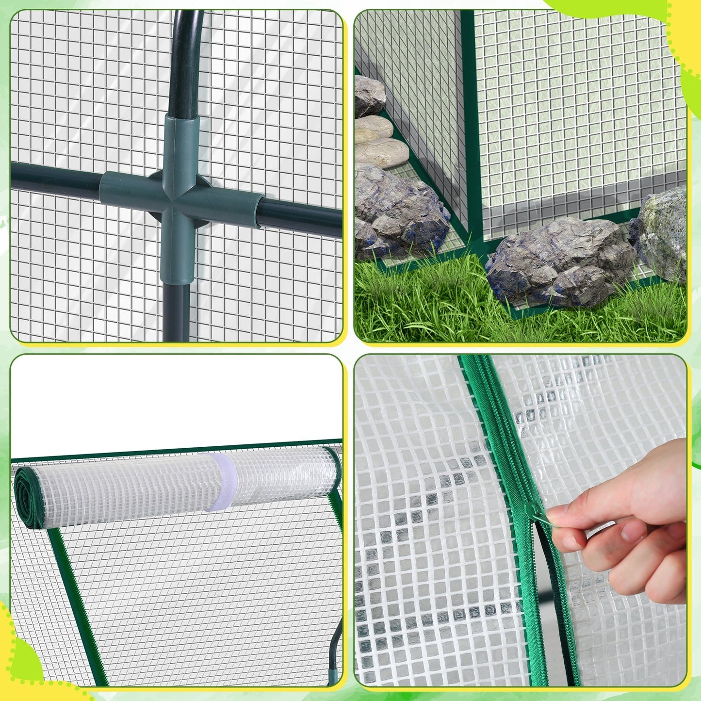 Hengda Gewächshaus Klein 180×90×90 cm | Foliengewächshaus mit UV-beständiger PE-Plane | Tomatenhaus Treibhaus für Balkon, Garten & Frühbeet Pflanzenanzucht