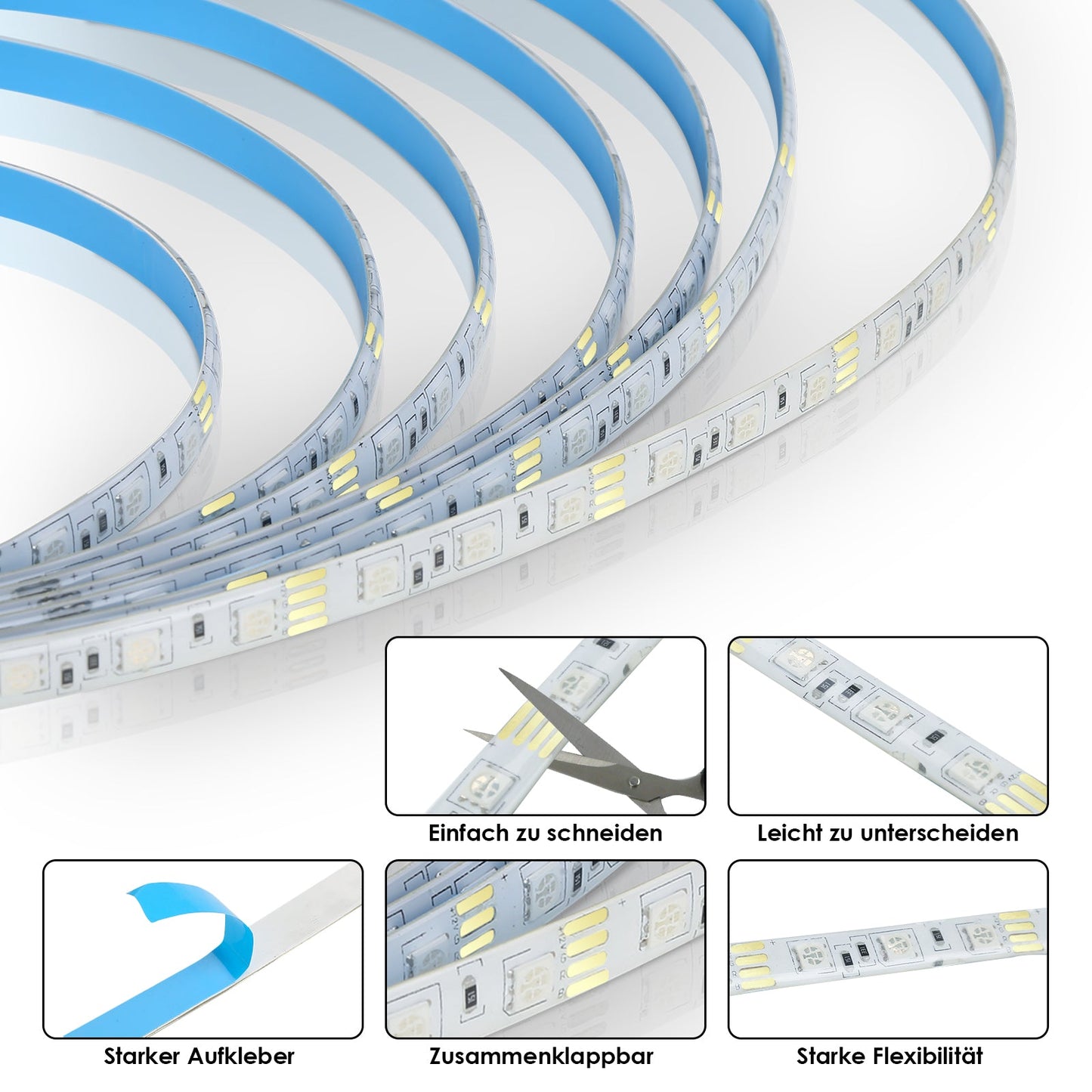 LED Strip 5m 10m RGB LED Streifen Fernbedienung Farben Dimmbar LED Band für Zuhause Schlafzimmer Küche Decke
