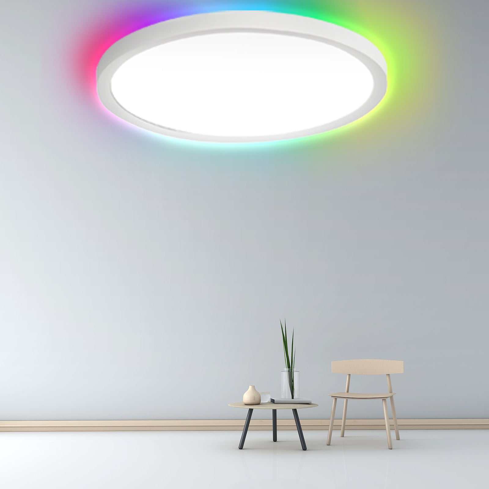 Hengda 24W 2040LM Alexa Lampe Deckenlampe Deckenleuchte Smart Dimmbar Kompatibel mit Alexa & Google 2700K-6500K, Farbwechsel Flach Schlafzimmer Lampe, IP44 für Kinderzimmer Badezimmer