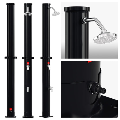 Hengda Solar Gartendusche 20/35/40 L mit Regenduschkopf & Schutzhaube | Solardusche bis 60 °C ohne Strom | Outdoor Pooldusche für Garten, Camping & Terrasse