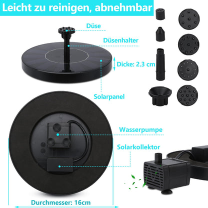 Hengda SolarPumpe solar springbrunnen Fontäne Teichpumpe Teich Wasserspiel 16cm kleiner