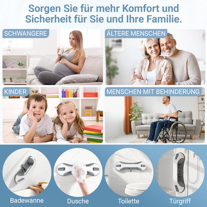 Hengda 2PC Badewannengriff MAX 110 KG, 28CM Haltegriff Dusche mit Saugnapf, Abnehmbare Duschgriff, ohne Bohren