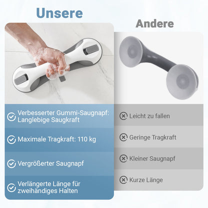 Hengda 2PC Badewannengriff MAX 110 KG, 28CM Haltegriff Dusche mit Saugnapf, Abnehmbare Duschgriff, ohne Bohren