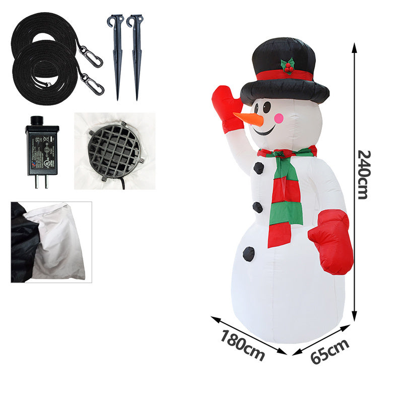 Hengda 1.6m-2.4m Weihnachtsmann Aufblasbarer Weihnachtsdekoration für Einkaufszentrum Dekoration Schneemann für Außen