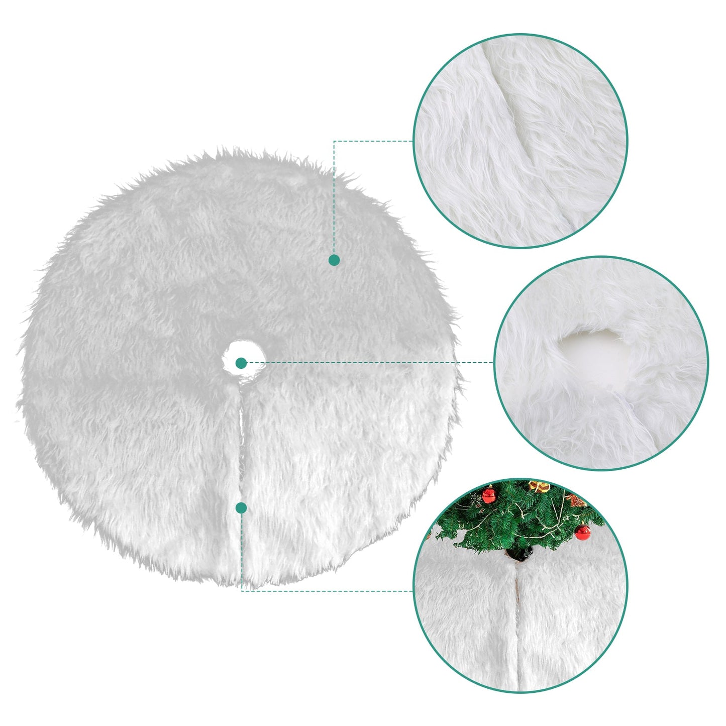 Hengda Weihnachtsbaumdecke Plüsch 78/90/122cm Weihnachtsbaumteppich Christbaumdecke