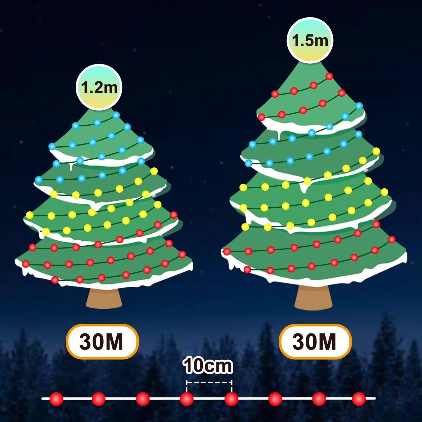Hengda RGBIC LED Lichterkette Außen IP65 | Farbwechsel Weihnachtslichterkette Dimmbar | LED Lichterkette für Garten, Balkon, Party & Innenbereich
