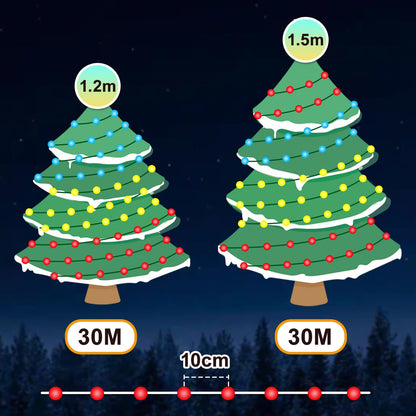 Hengda RGBIC LED Lichterkette Außen IP65 | Farbwechsel Weihnachtslichterkette Dimmbar | LED Lichterkette für Garten, Balkon, Party & Innenbereich