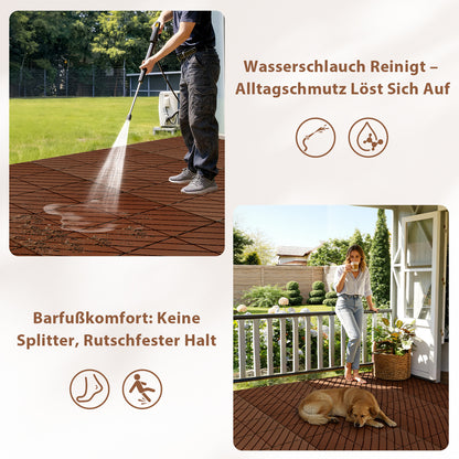 Hengda PP Terrassenfliesen mit Klicksystem 30x30cm, Bodenfliesen
