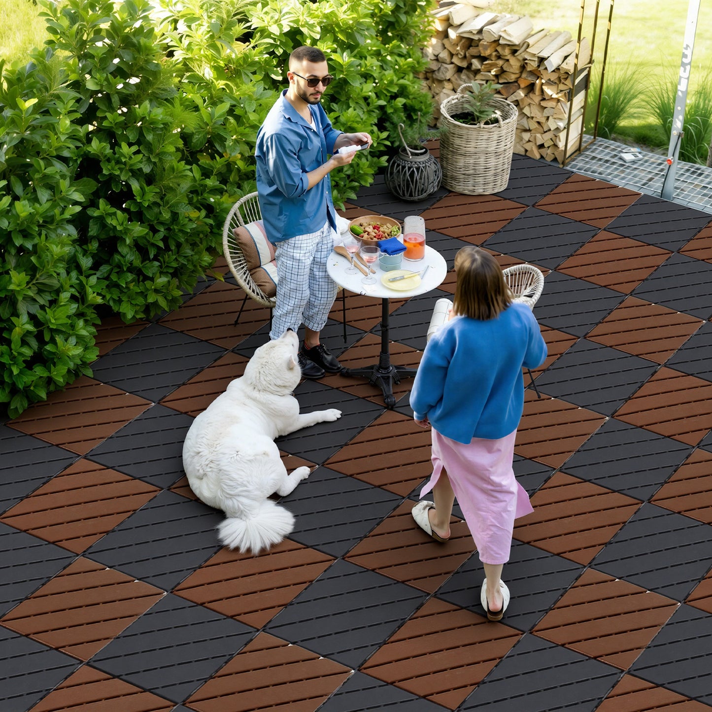 Hengda PP Terrassenfliesen mit Klicksystem 30x30cm, Bodenfliesen