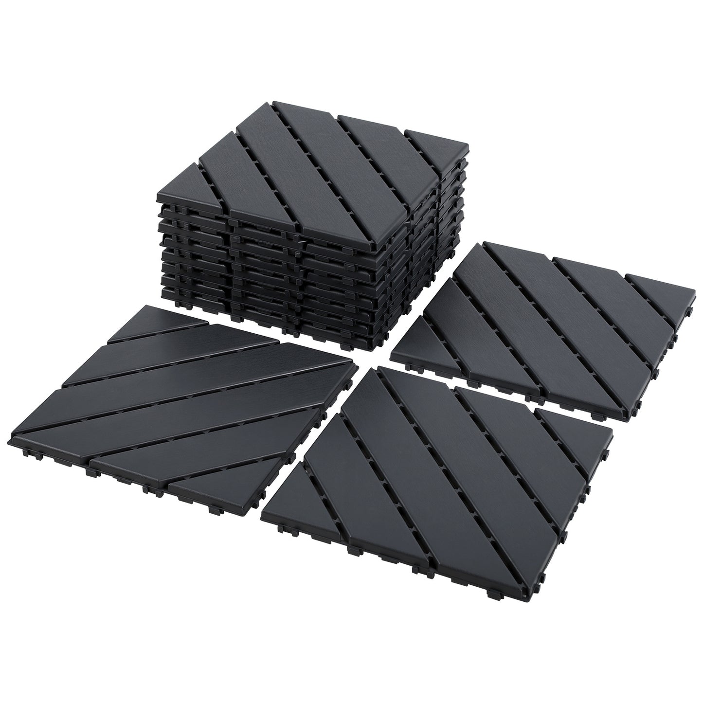 Hengda PP Terrassenfliesen mit Klicksystem 30x30cm, Bodenfliesen