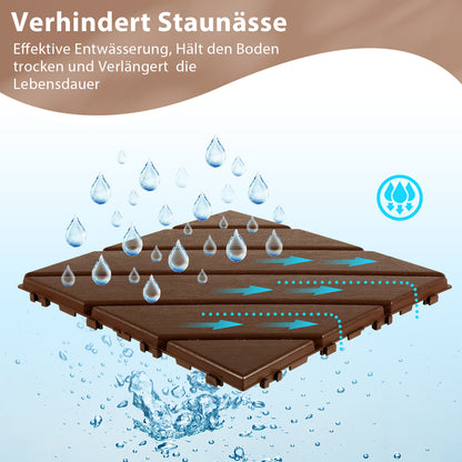 Hengda PP Terrassenfliesen mit Klicksystem 30x30cm, Bodenfliesen
