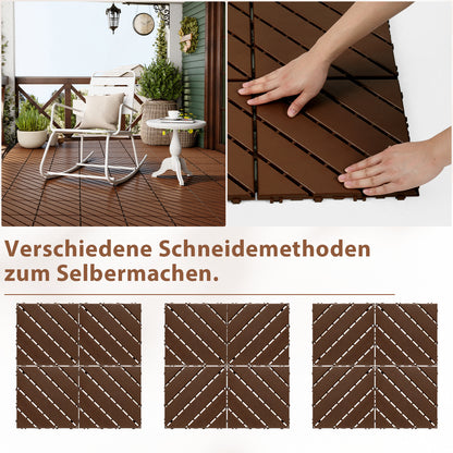 Hengda PP Terrassenfliesen mit Klicksystem 30x30cm, Bodenfliesen