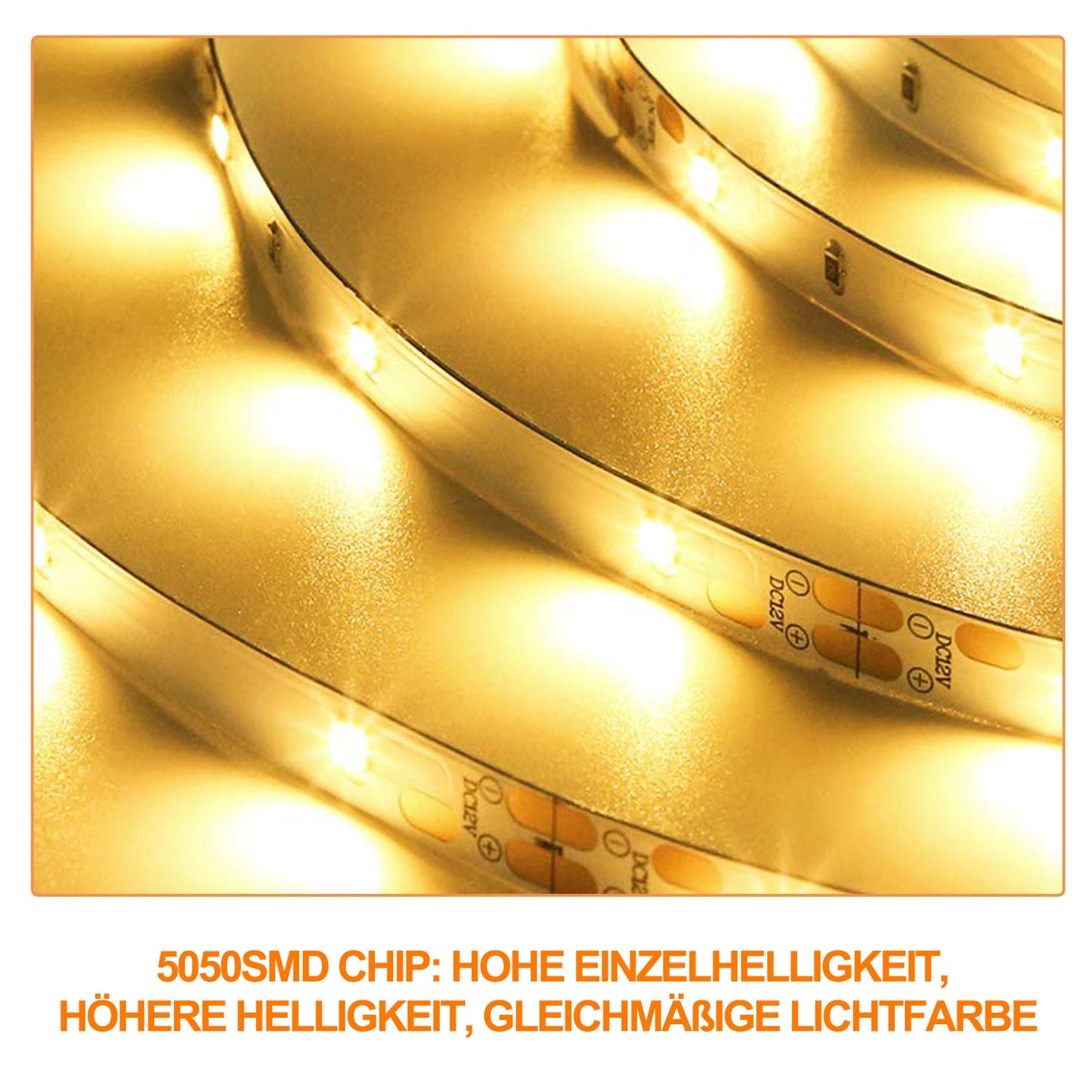 Hengda Led Strip mit 24 Tasten Fernbedienung, RGB 5050 SMD LED Streifen Selbstklebend 12V, led beleuchtung [Energieklasse F]