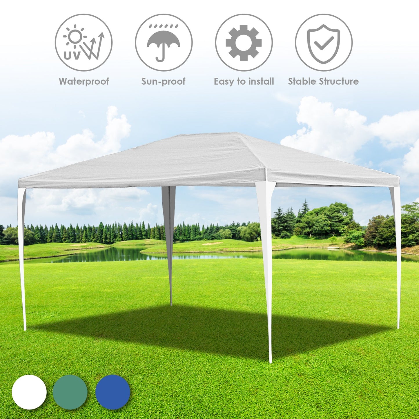 Hengda Gartenpavillon Partyzelt Pavillon Gartenzelt Hochzeit Festzelt 3x3-3x9m