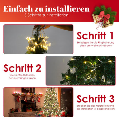 Hengda 200/280 LED Lichterkette Dekobeleuchtung Weihnachtsbaum Weihnachten Tannenbaum