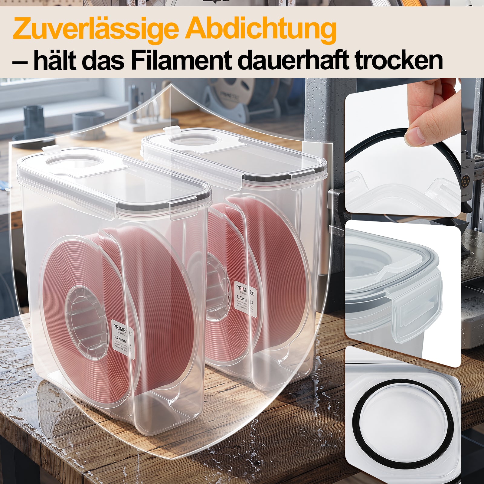 Hengda Filament Aufbewahrungsbox 4L, Filament Box für 3D Druck Filament Aufbewahrung