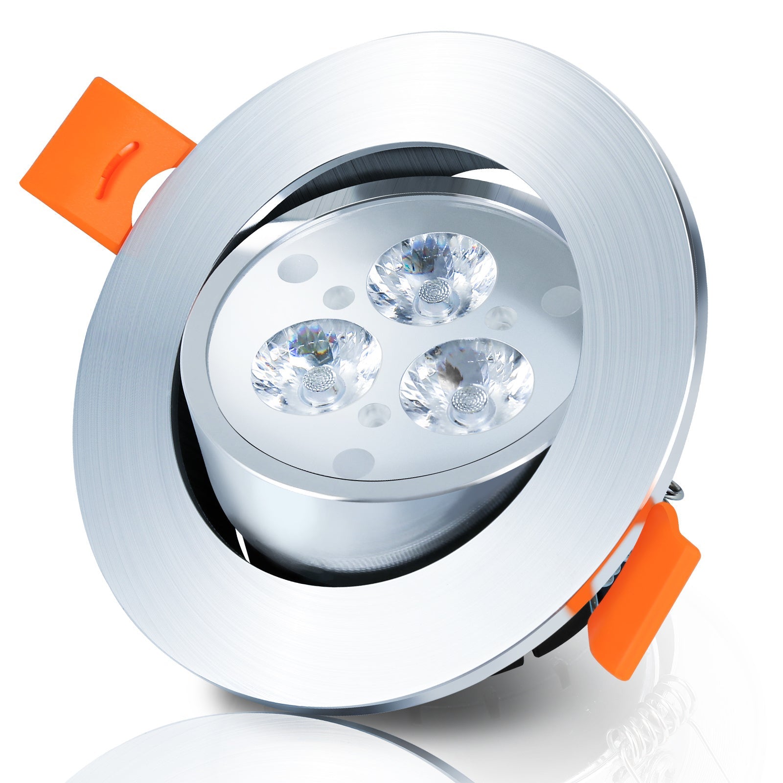 Hengda 3W LED Einbaustrahler, Warmweiß/Kaltweiß Einbau-Spots Schwenkbar, 230V Flach Einbauleuchten, Deckenspots, Deckenstrahler