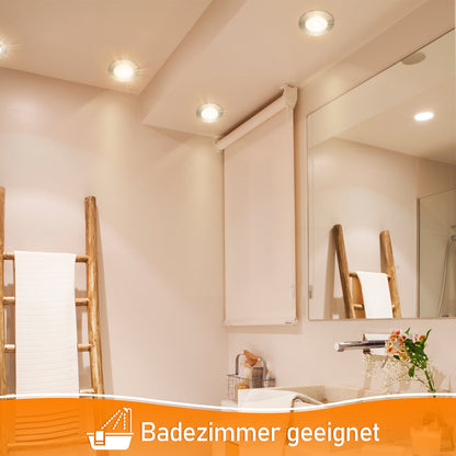 Hengda 3W LED Einbaustrahler, Warmweiß/Kaltweiß Einbau-Spots Schwenkbar, 230V Flach Einbauleuchten, Deckenspots, Deckenstrahler