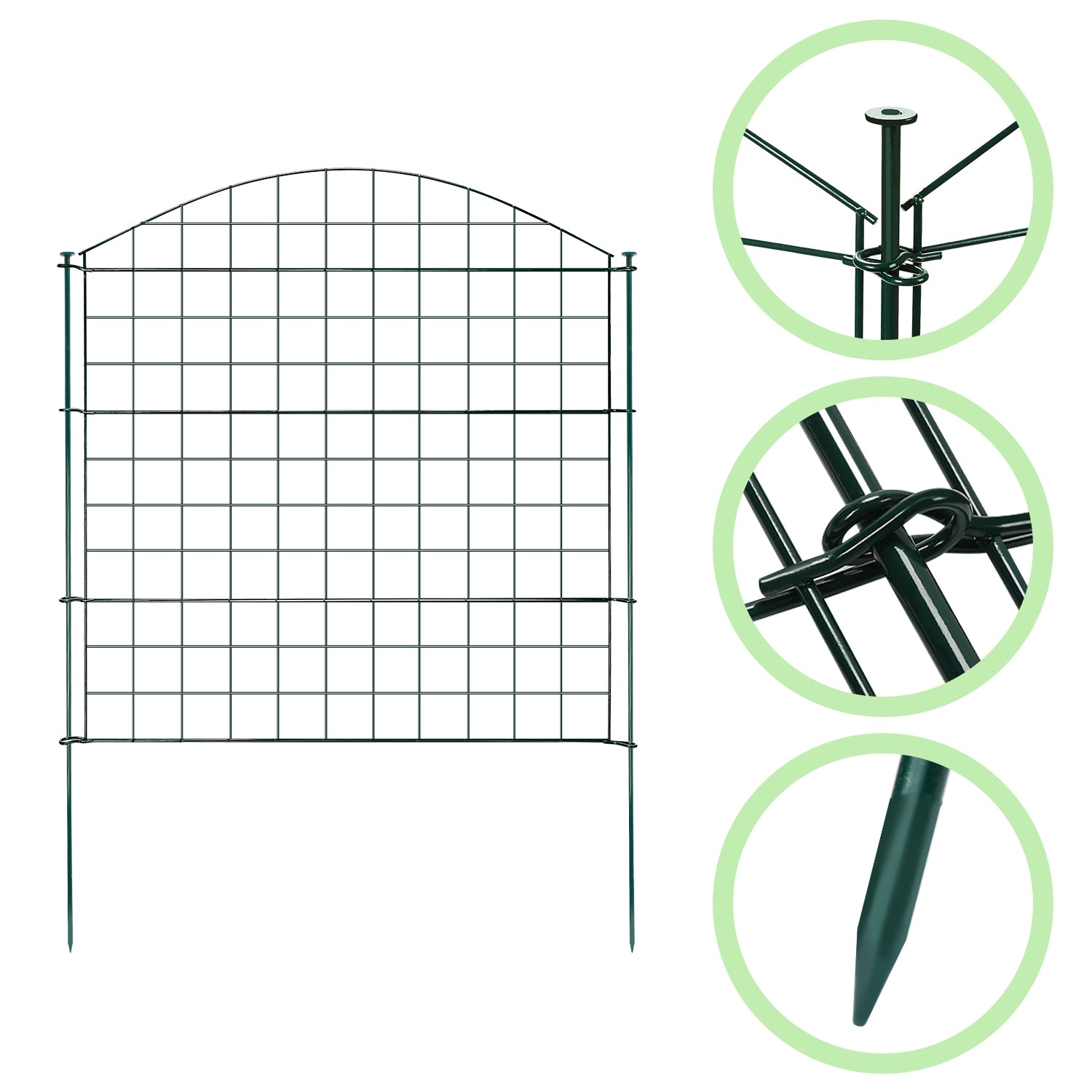 Teichzaun Gartenzaun Metall Steckzaun Set